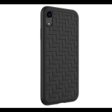 HOCO TRACERY szilikon telefonvédő (fonott minta) FEKETE [Apple iPhone XR 6.1] (5996457810253)