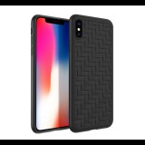 HOCO TRACERY szilikon telefonvédő (fonott minta) FEKETE [Apple iPhone XS 5.8] (5996457810260)