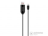 Hoco U29 microUSB adat- és töltőkábel, 1,2m, fehér (törésgátló, időzítő, LED kijelző)