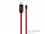 Hoco U29 microUSB adat- és töltőkábel, 1,2m, piros (törésgátló, időzítő, LED kijelző)