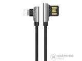 Hoco U42 lightning kábel, 1,2m, fekete (90 fokos, gyorstöltés támogatás)