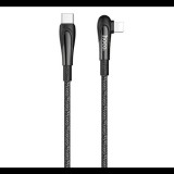 HOCO U84 adatkábel és töltő (USB - lightning 8pin, PD gyorstöltés támogatás, 120cm, cipőfűző minta) FEKETE (U84_LIGHTNING_B) (U84_LIGHTNING_B) - Adatkábel