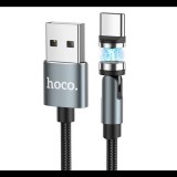 HOCO U94 adatátvitel kábel (USB - Type-C, 2.4A, gyorstöltés támogatás, 120cm, 360 fokos, cipőfűző minta) FEKETE (U94_B3) (U94_B3) - Adatkábel