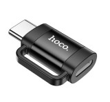 HOCO UA31E adapter (lightning aljzat - Type-C, adatátvitel és töltés, OTG) FEKETE