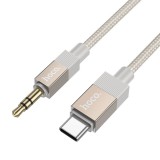 Hoco UPA32B AUX kábel Jack 3,5 mm (apa) - USB C (apa) 1m arany
