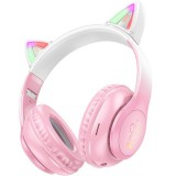 HOCO W42 vezeték nélküli bluetooth fejhallgató Cat Ear cseresznyevirág