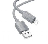 HOCO X107 adatkábel (USB - lightning, 2.4A, 100cm) VILÁGOSSZÜRKE