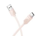 HOCO X114 adatkábel (USB - Type-C, 3A, gyorstöltő, 100cm) RÓZSASZÍN