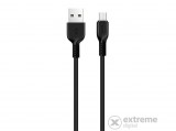 Hoco X20 microUSB adat- és töltőkábel, 2m, fekete (törésgátló, gyorstöltés támogatás)