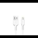 HOCO X20 USB-A apa - Lightning apa 2.0 Adat és töltőkábel - Fehér (1m) (X20WH)