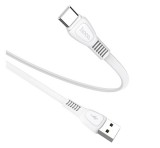 HOCO X40 adatkábel (USB - Type-C, 100cm, törésgátló, lapos kábel) FEHÉR