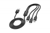 HOCO X74 3IN1 LIGHTNING - TYPE-C - MICRO USB KÁBEL 1 MÉTER FEKETE