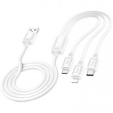 Hoco X74 3in1 Type-C, Micro, Lightning fast charging cable 1m White HC767370