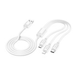 HOCO X74 töltőkábel 3in1 (USB - lightning/microUSB/Type-C, 2A, 100cm) FEHÉR