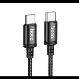 Hoco X89 adatkábel (Type-C - Type-C, 60W, PD gyorstöltő 3.0, 200cm, cipőfűző) FEKETE (X89_C_C_B_200) (X89_C_C_B_200)