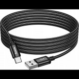 Hoco X91 adatkábel (USB - Type-C, 3A, gyorstöltő, 300cm, cipőfűző) FEKETE (X91_USB_TYPEC_B) ( )
