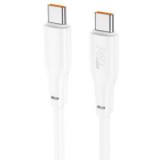 HOCO X93 Force 60W töltő adatkábel Type-C - Type-C fehér 1m