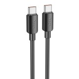 HOCO X96 Hyper USB-C apa - USB-C apa Adat és töltő kábel - Fekete (1m)