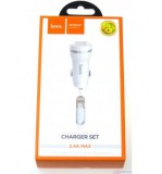 Hoco Z27 Staunch dual port töltőadapter 1m-es Micro kábellel White HC092865