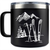 hódeszkás, 420 ml-es rozsdamentes acél duplafalú termosz, bögre