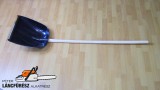 Hólapát műanyag 38cm széles, 155cm magas, inox élvédővel, fa nyéllel