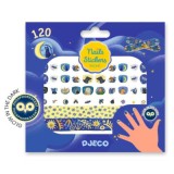 Holdfény körömmatricák, sötétben világít (DJECO, 120 db, Moonlight)