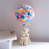 Hőlégballonos éjjeli fény készítő szett színes macis - Kreatív DIY dekoráció gyerekszobába