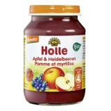 Holle Bio Alma feketeáfonyával üveges bébiétel, demeter 190g