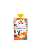 Holle Bio Panda Peach Gyümölcspüré - Tasak őszibarack, sárgabarack, banán, tönkölybúza 90 g