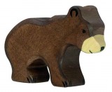 HOLZTIGER Fa játék állatok - barna medve, kicsi