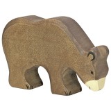 HOLZTIGER Fa játék állatok - barna medve, legelő
