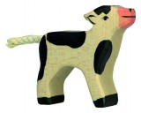 HOLZTIGER Fa játék állatok - borjú, fekete