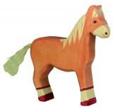HOLZTIGER Fa játék állatok - ló, világosbarna, álló
