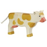 HOLZTIGER Fa játék állatok - tehén, barna, álló