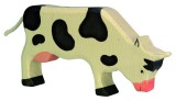 HOLZTIGER Fa játék állatok - tehén, fekete, legelésző