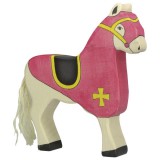 HOLZTIGER Fa játék figurák - lovagi ló, piros