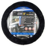 HOM Kormányvédő szőrös - fekete - 37-39cm