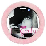 HOM Kormányvédő szőrös - rózsaszín - 37-39cm