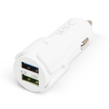 HOM Szivargyújtós USB töltő - 2xUSB - fehér - 2,4A