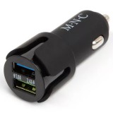 HOM Szivargyújtós USB töltő - 2xUSB - fekete - 2,4A