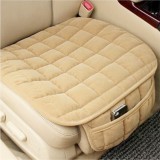 HOM Ülésvédő ülőlapra - bézs - plüss zsebbel - 1db