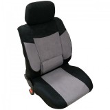 HOM Univerzális 8 részes üléshuzat szett, deréktámasszal - fekete-szürke színben