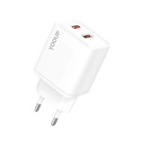 HOM YooUp NC63-D dupla hálózati töltő - USB-Type-C - PD 20W - fehér