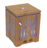 Home AD 200 aromadiffúzor, ultrahangos hidegpárásító, bambusz alapzat és fedél, 200 ml kapacitás, folyamatos színváltás