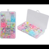 Home and Mode Játék Színes Gyöngykészlet nyakláncnak vagy karkötőnek, tárolódobozban