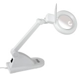Home Asztali lámpa nagyítóval,12W, fehér