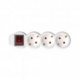 Home by Somogyi Hálózati elosztó, kapcsolós, 3 aljzat, 1,5 m, IP20, fehér