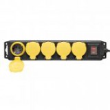 Home by Somogyi Hálózati elosztó, kapcsolós, 5 aljzat, 5 m, IP44, fekete