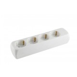 Home by Somogyi Home NV 04 hálózati elosztó, szerelhető, 4 gyermekvédelemmel ellátott aljzat, falra akasztható, max. 3500W, fehér