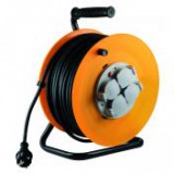 Home by Somogyi Kábeldob, fém talp, 4 földelt aljzat, 30 m, IP44, 3 x 1,5 mm²